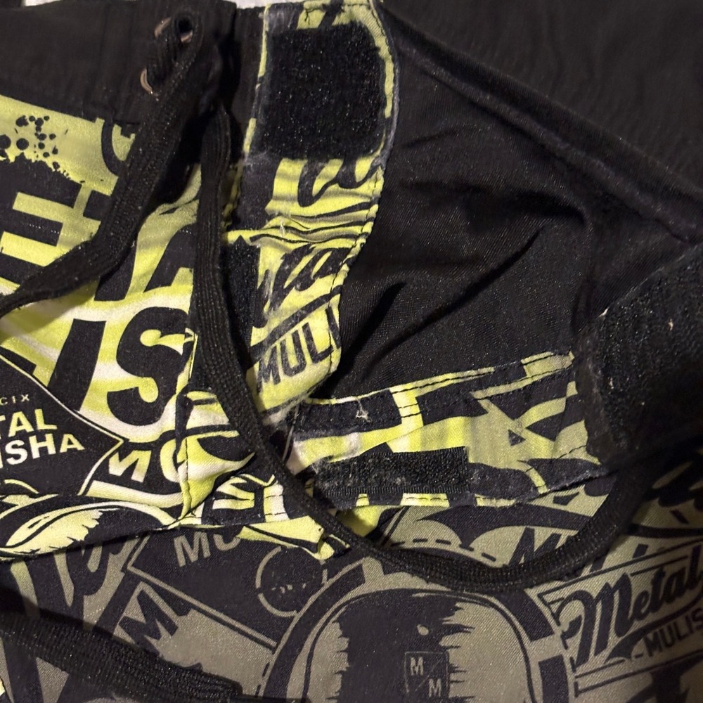 Metal Mulisha Mens Board Shorts Size 38 Lime Green Black Graphic Fade Motocross - Picture 5 of 9